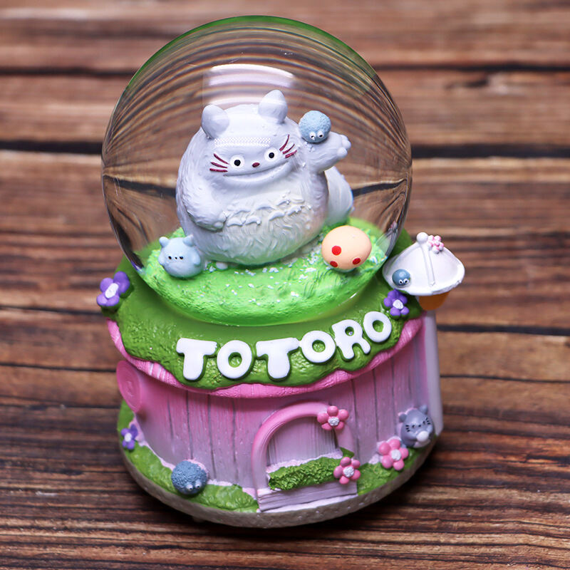 Hộp Nhạc Cầu Tuyết Totoro Cầm Lá 3D Có Nhạc Quà tặng trang trí_ Hàng Chính Hãng