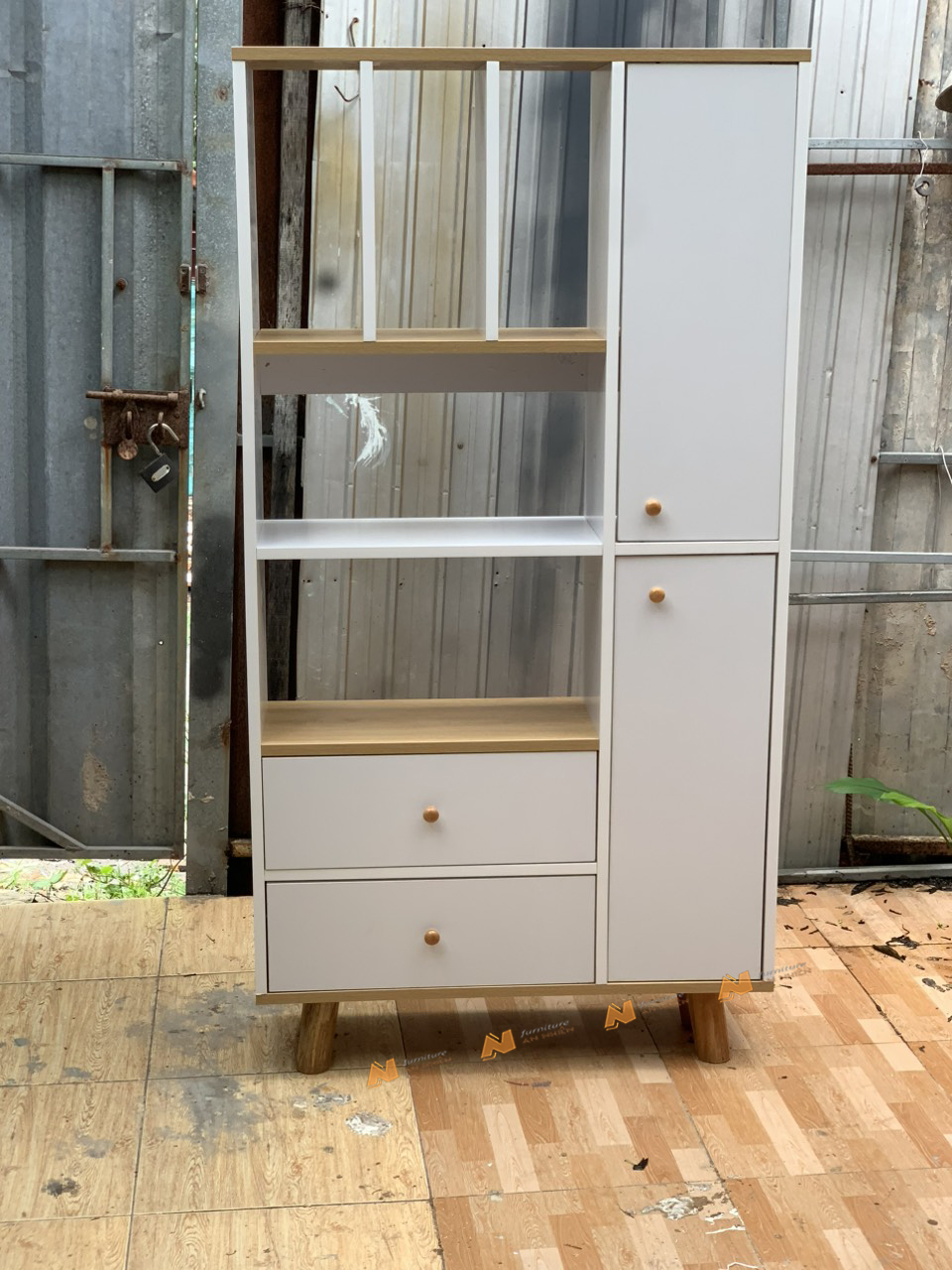 Made in VN Tủ sách kết hợp tủ để đồ cho bé tiện lợi gỗ mdf 17mm công ty Mộc Phát độ bền trên 30 năm A025