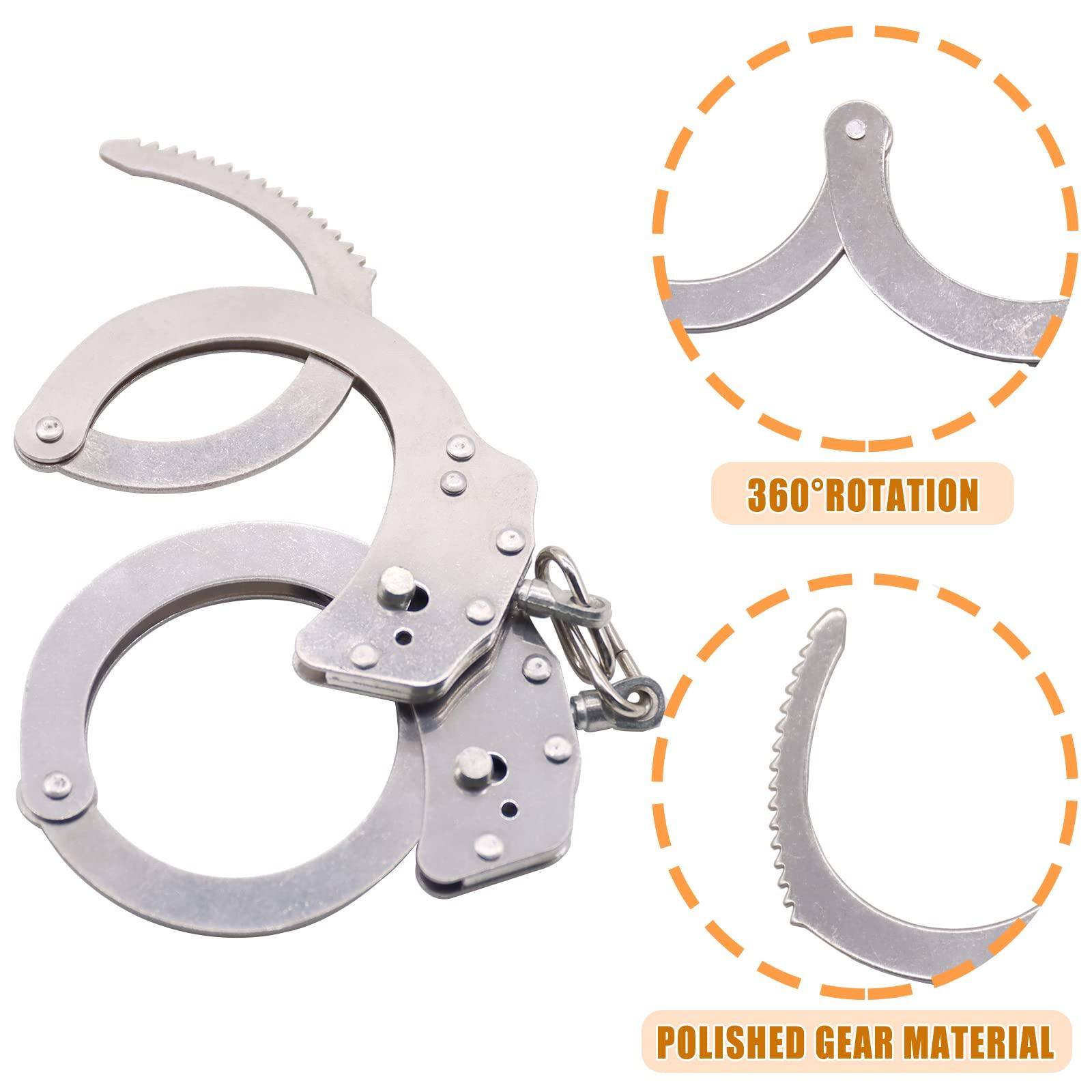 Còng Tay Chuyên Nghiệp, Còng Tay Kim Loại Có Chìa Khóa Đồ Chơi Trẻ Em Còng Tay Kim Loại Còng Tay Phụ Kiện Giả Vờ Chơi Đạo Cụ Trang Phục Hóa Trang Anh Hùng Trò Chơi