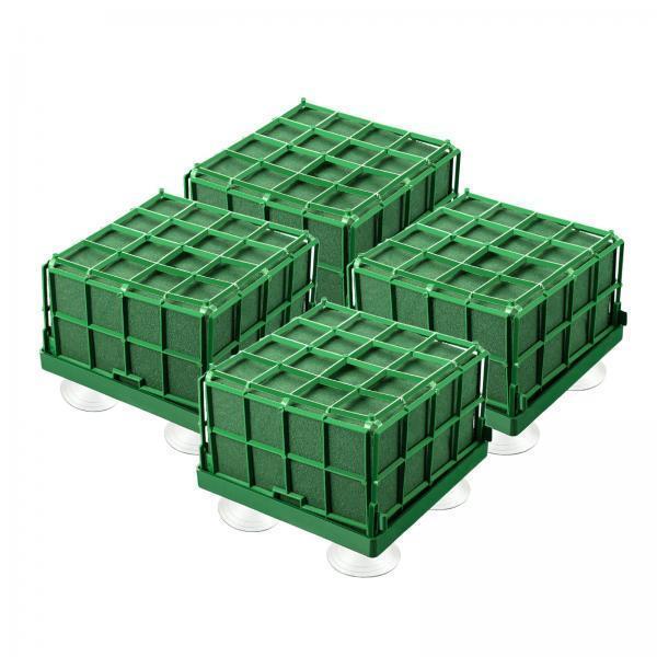 2x 4 Pcs Floral Foam Blocks Square Floral Bricks Flower Mud Foam Kit Arrangement for Florist Floral Arrangement Green Styrofoam Dry Or Wet