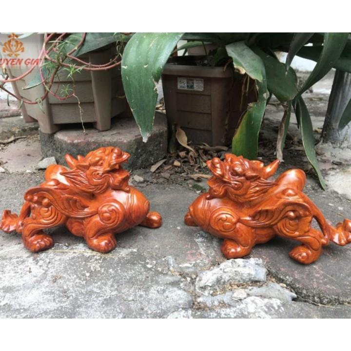 Cặp tỳ hưu gỗ hương ngang 30cm