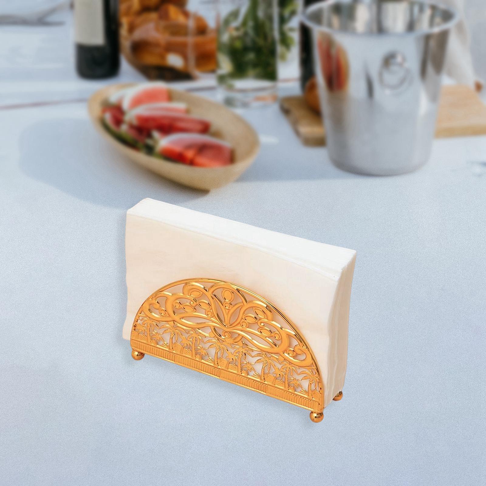 Iron Restaurant Paper Rack Tissue Rack Cafe Paper Towel Dispenser Storage Golden