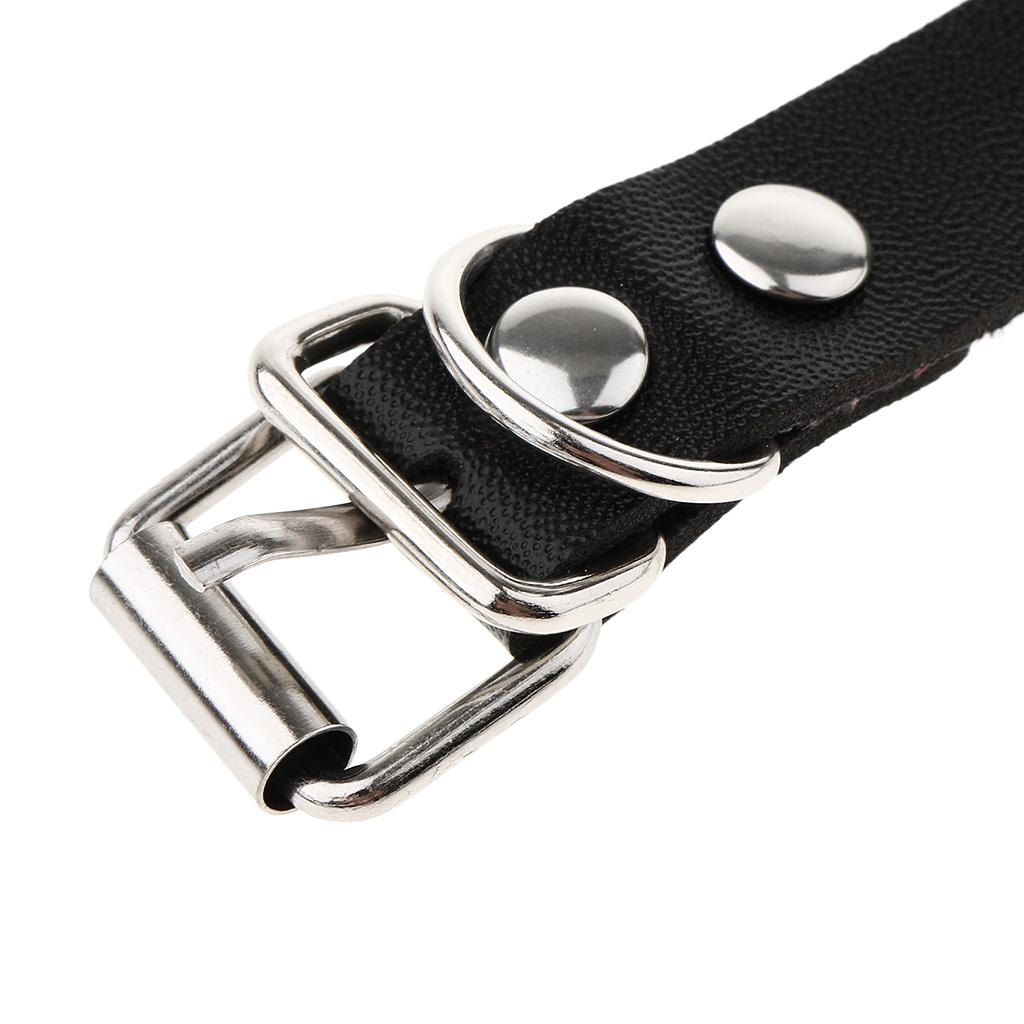 2x PU Leather Buckle Belt Collar Necklace Punk Gothic Chain Bracelet Choker