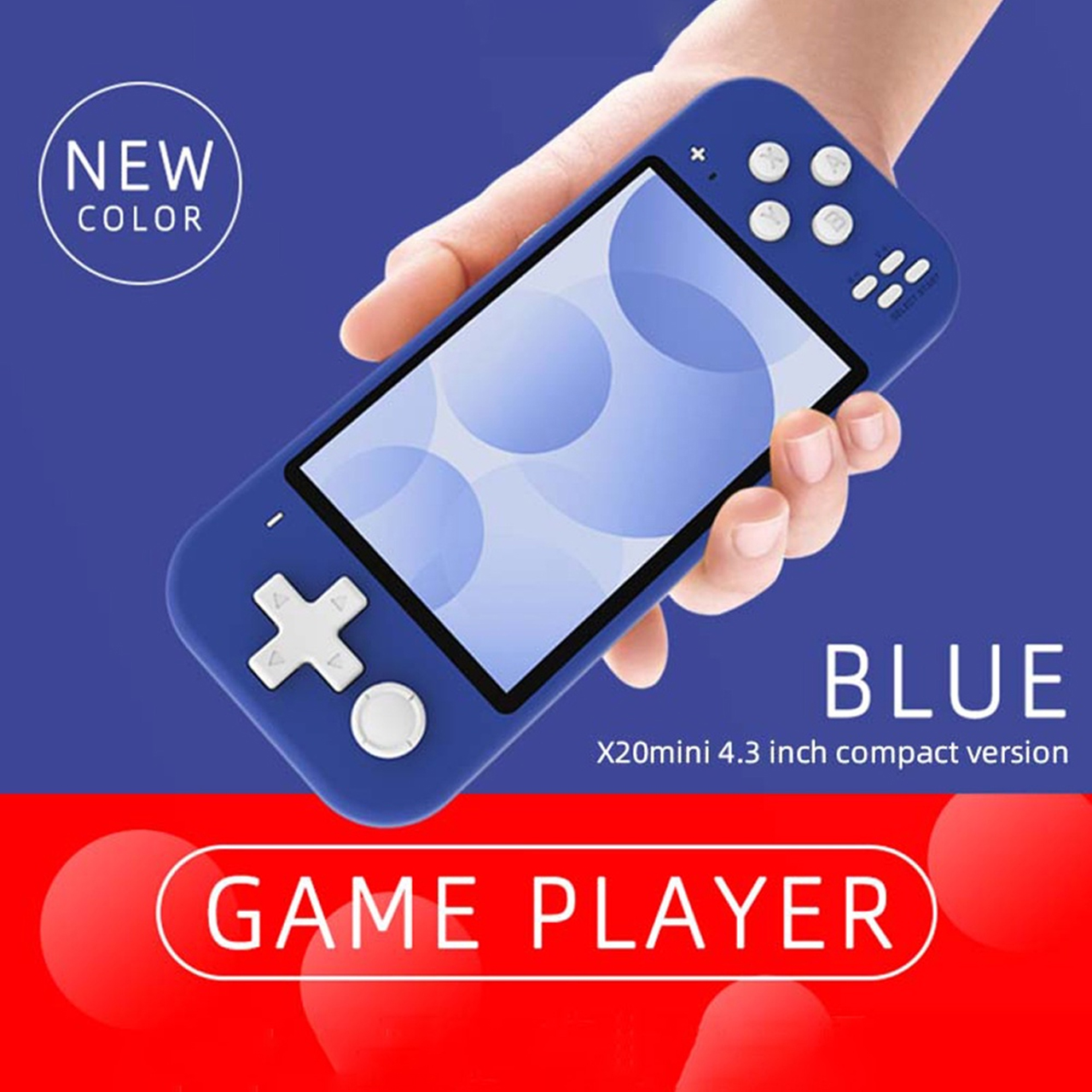 Máy chơi game cầm tay Vinetteam X20 mini 4.3 inch bộ nhớ 8GB tích hợp hơn 1000 trò chơi MP3, MP4 phong cách Retro - hàng chính hãng