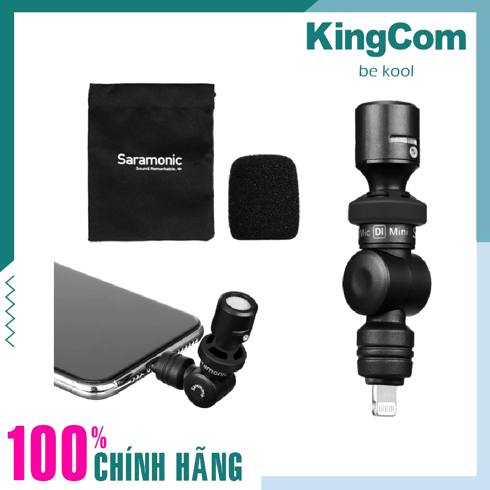 Saramonic SmartMic Di Mini, Micro Thu Âm Mini Cho Điện Thoại Iphone - Hàng Chính Hãng