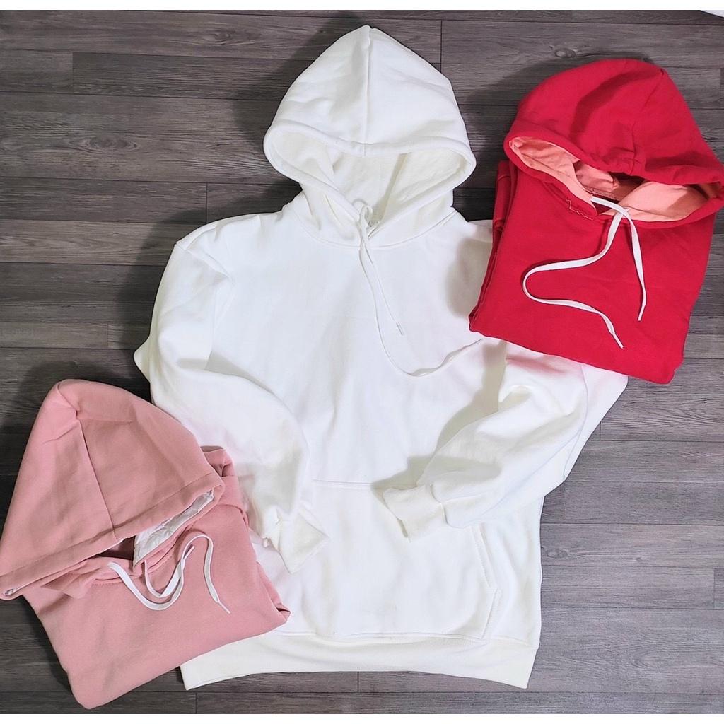 Áo Hoodie Nỉ Bông Ngoại Trơn Unisex Basic Nam Nữ Oversize Form Rộng Nhiều Màu Ulzzang,  Hoodie Basic Unisex Nỉ From Rộng Màu Xám