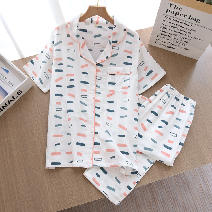 Pijama sau sinh thô đũi, đồ bộ mặc nhà ngắn tay mặc hè cực mát Azuno AZ2990