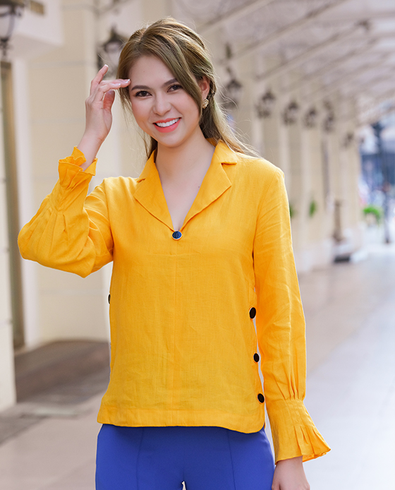 Áo Cổ Ve Linen Susan TOP148 Thời trang thiết kế Hity