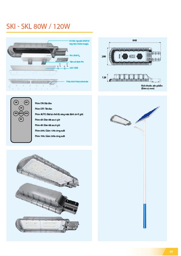 Đèn năng lượng mặt trời SKI SKL120W