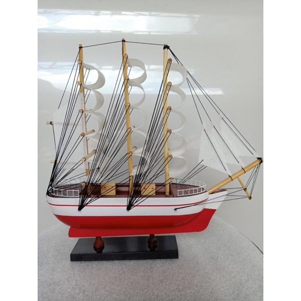 Mô hình thuyền phong thủy - Thuyền gỗ Le Blem dài 28cm -35cm - Buồm vải trắng -