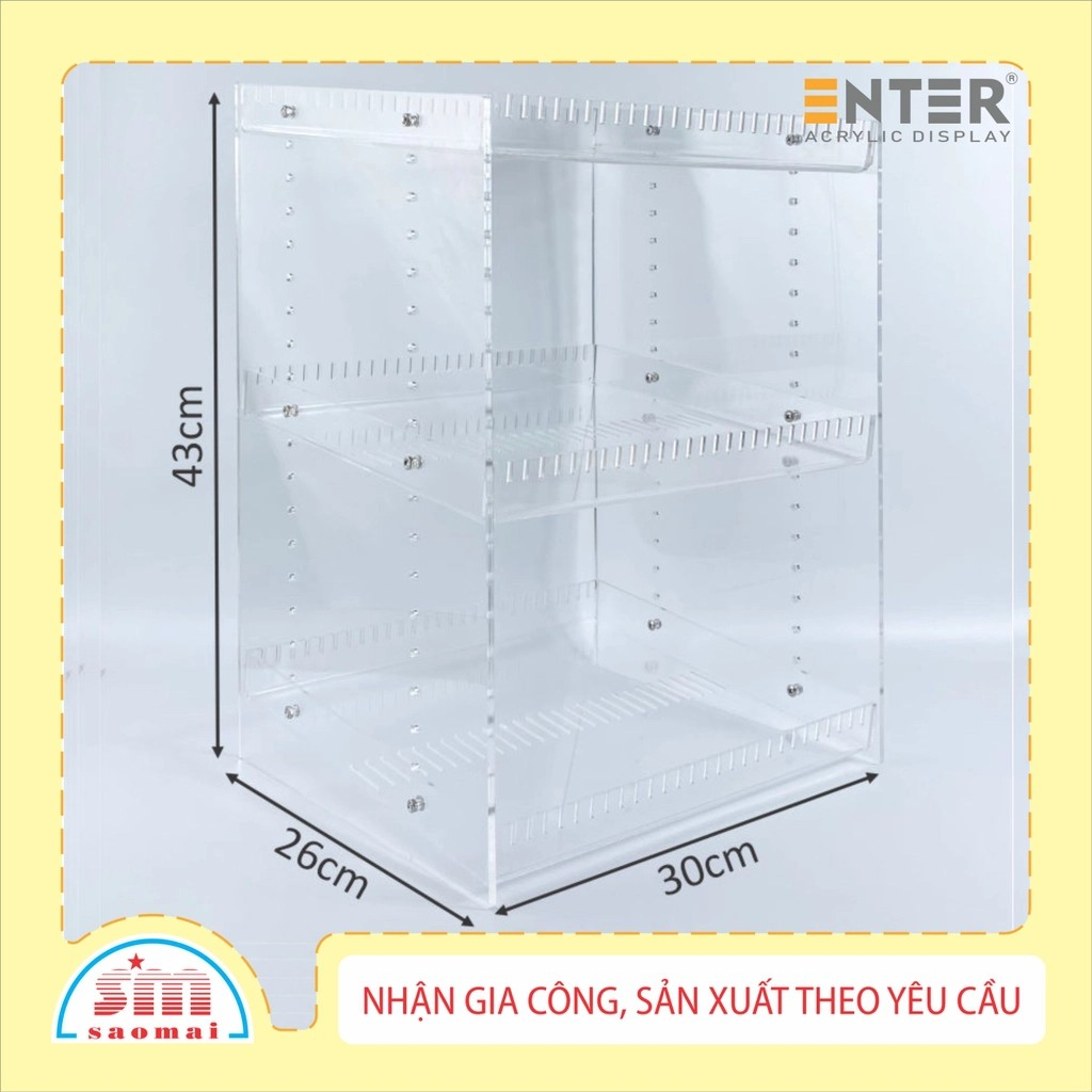 Kệ trưng bày DCHS mica Enter TBNS08 3 tầng 30x26x43cm
