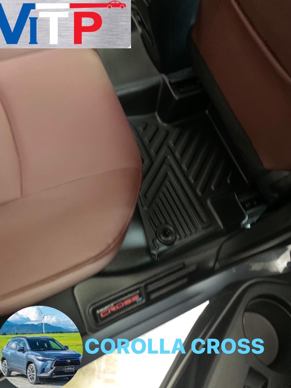 Thảm sàn ViTP Toyota Corolla Cross Tràn Viền Bậc Cửa