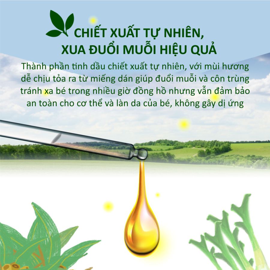 SET MIẾNG DÁN TINH DẦU CHỐNG MUỖI CHO BÉ KUKU KU1125 ( 12 MIẾNG )