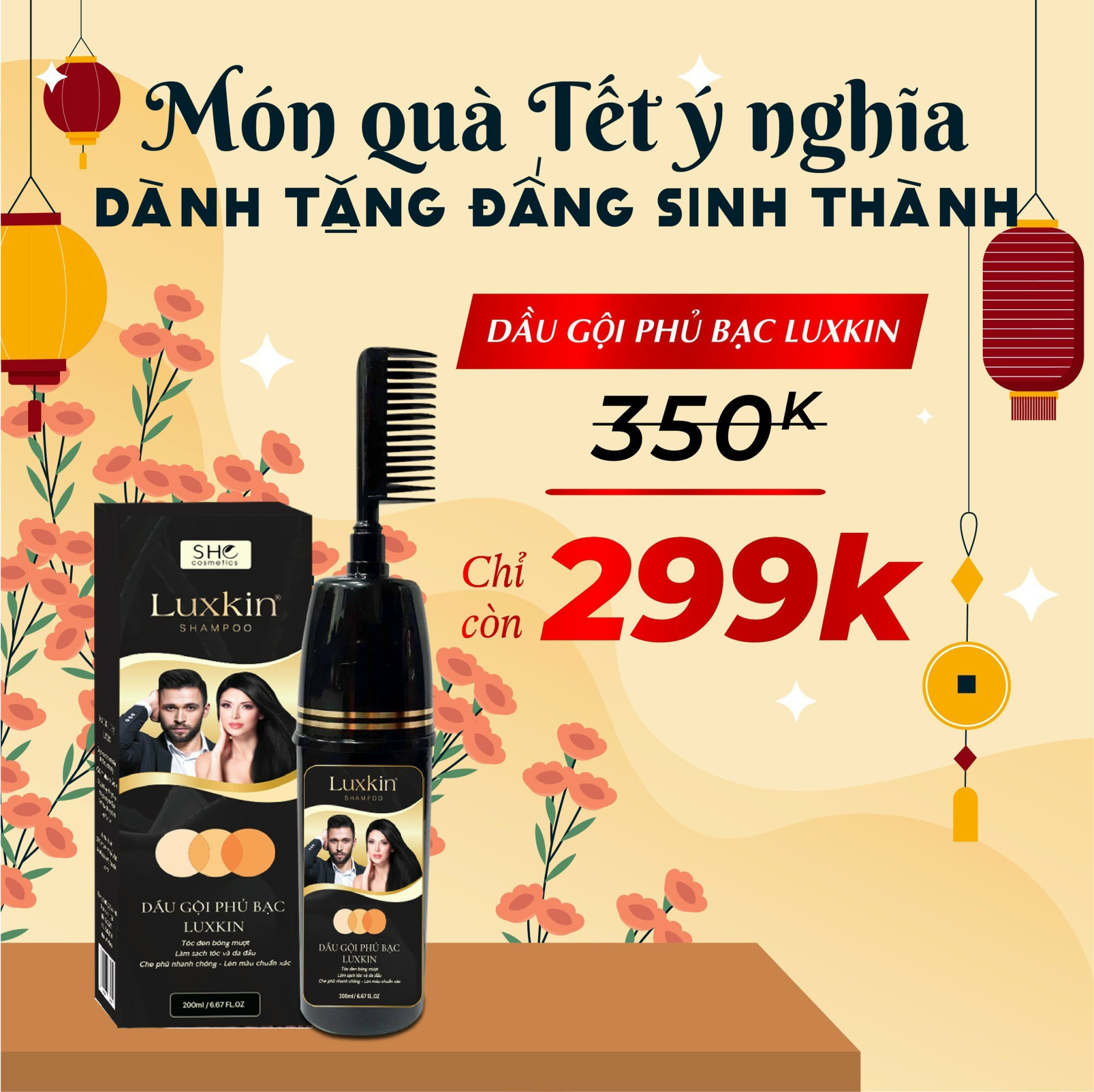 Dầu Gội Phủ Bạc Thảo Dược LUXKIN 200ml - Sản phẩm của đông dược bà Vân