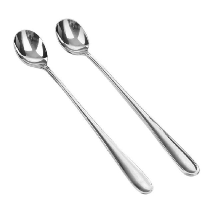 Thìa muỗng inox cán dài uống sinh tố, trà chanh mẫu trơn không gỉ cao cấp