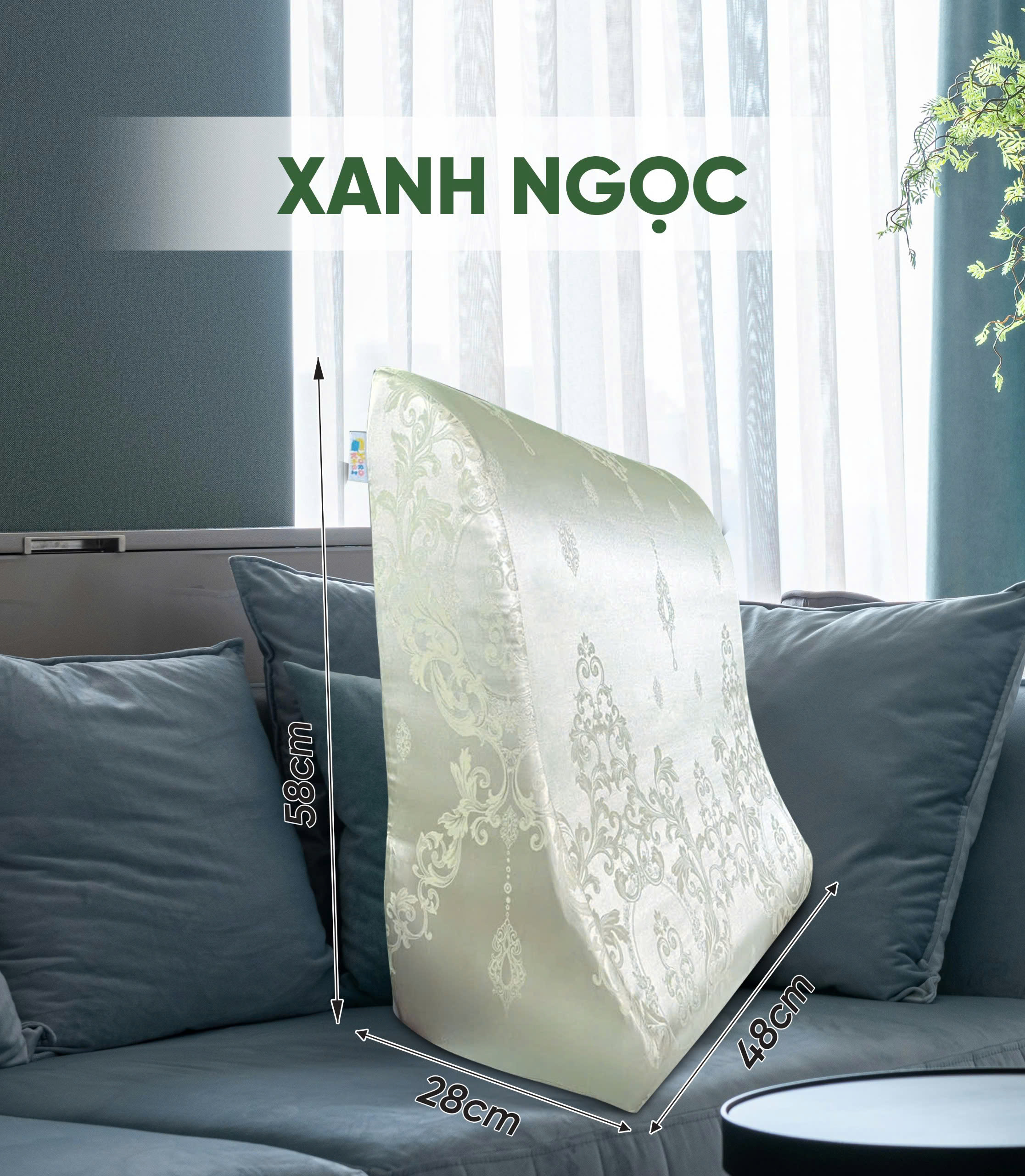 Gối Kê Chân Chống Giãn Tĩnh Mạch Yorokobi Cao 28Cm Dành Cho Người Đau Nhức Chân, Tiểu Đường, Tê Bì, Vọp Bẻ, Kiến Bò, Mẹ Bầu Phù Chân Tích Nước - Hàng Thương Hiệu - Xanh Ngọc Bích - 28Cm - Xanh Ngọc Bích