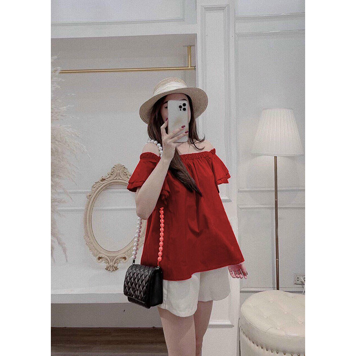 Set Đồ Bộ Nữ Lụa Hở Vai Tay Cách Điệu Thời Trang