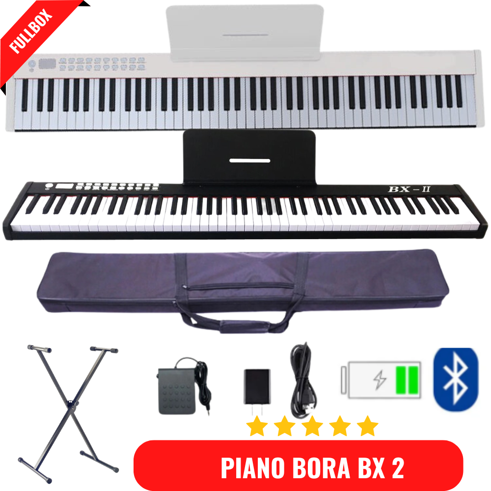 Đàn Piano Điện Bora BX II – 88 Phím Nặng Cảm Lực + Khăn Phủ Đàn +Chân đàn