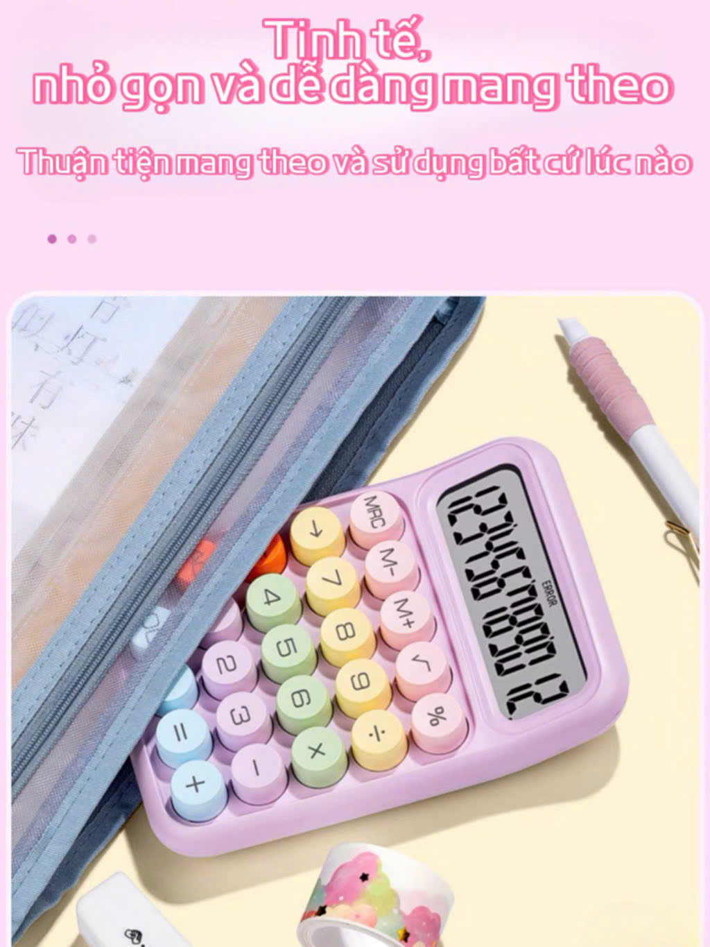 Máy Tính Văn Phòng 12 Chữ Số, Bàn Phím Cơ ABS Đồ Dùng Học Tập Đa Chức Năng - HÀNG CHÍNH HÃNG MINIIN