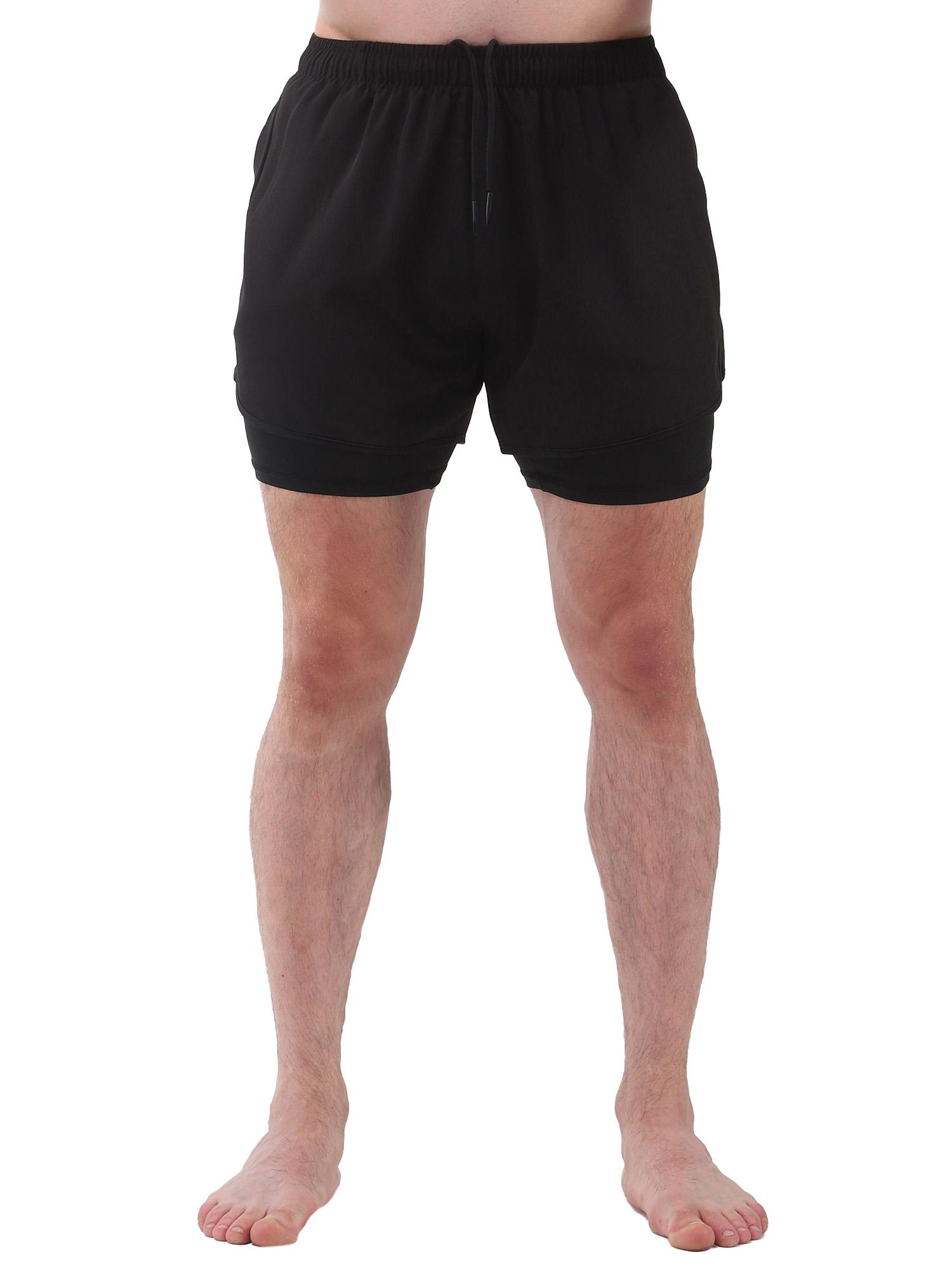 Quần short thể thao nam có lót 2 trong 1 kèm túi Quần short thể dục chạy xe đạp nhanh khô