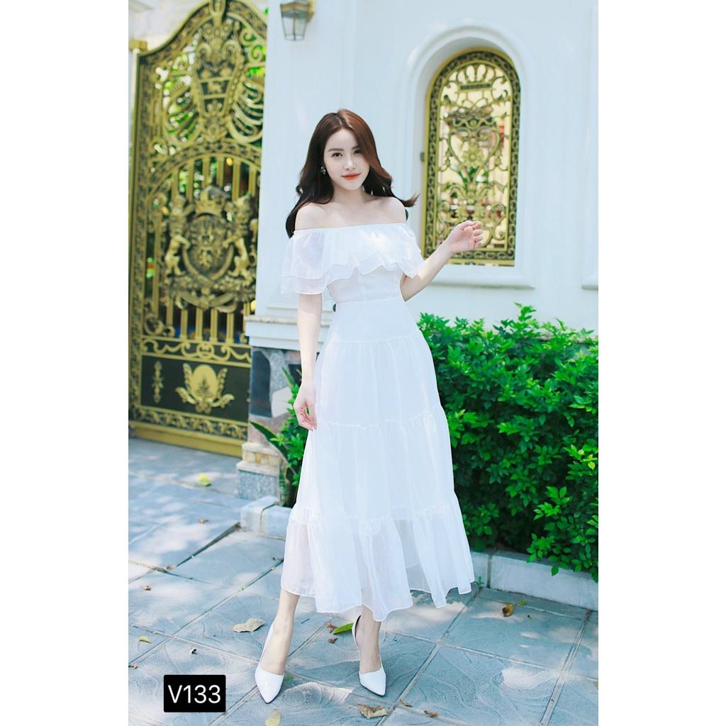 Đầm Maxi Đi Biển, Váy Trắng Dài LILY DRESS Chất Liệu Voan Tơ Cao Cấp - Váy Maxi Đi Biển Thanh Khiết Nữ Tính