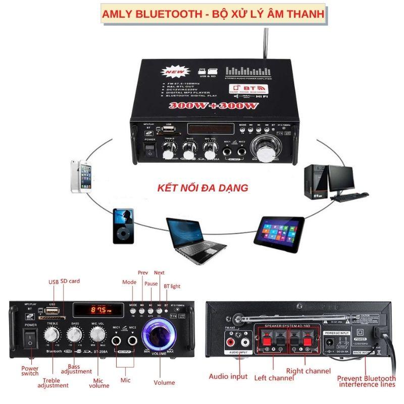 Amly Mini Bluetooth, Âm Ly Mini, Bộ Xử Lý Âm Thanh Cho Loa, Ampli Bluetooth, Amply Hát Karaoke