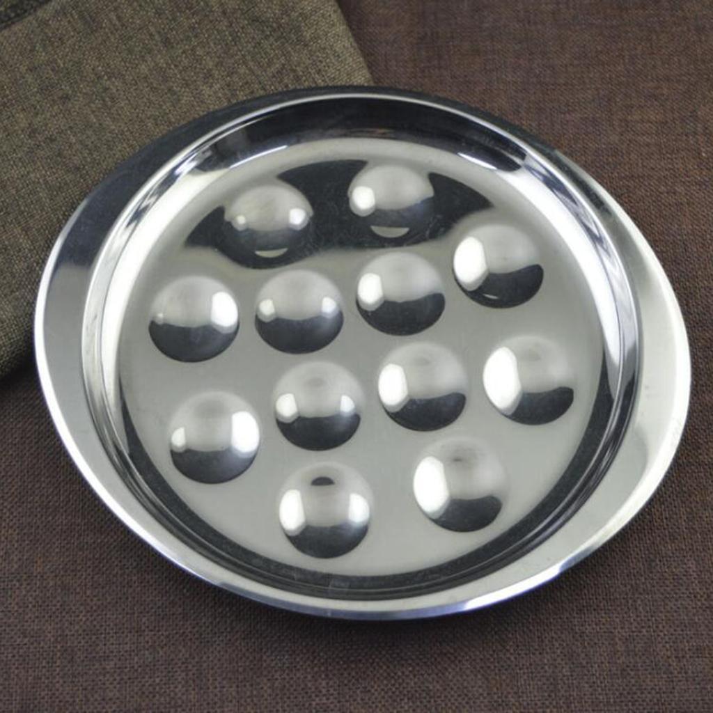 Stainless Steel Snail Mushroom Escargot Plate Dishes Compartment 196X167mm