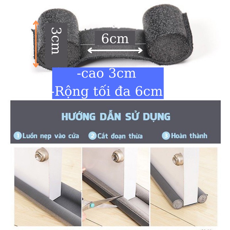 Thanh nẹp xốp chặn khe cửa - Thanh chặn cửa chắn cửa đa năng 95cm, miếng chặn khe cửa ngăn côn trùng bụi bẩn, chắn gió điều hòa, tránh kẹp chân em bé