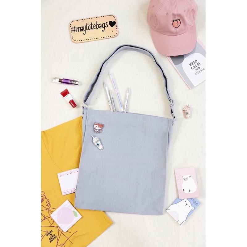 Túi vải trơn đeo chéo (size L) - May’s Tote Bag