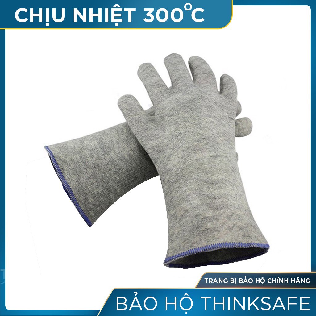 Găng tay chịu nhiệt 300℃ Castong xám, chống nóng, chịu nhiệt, cách nhiệt nhiều lớp, hấp thụ mồ hôi, bền không nóng chảy