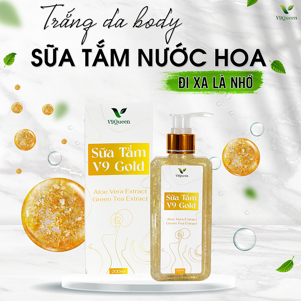 Bộ 2 Chai Sữa Tắm Trắng Da V9Queen, Hương Nước Hoa Dịu Mát 400ml