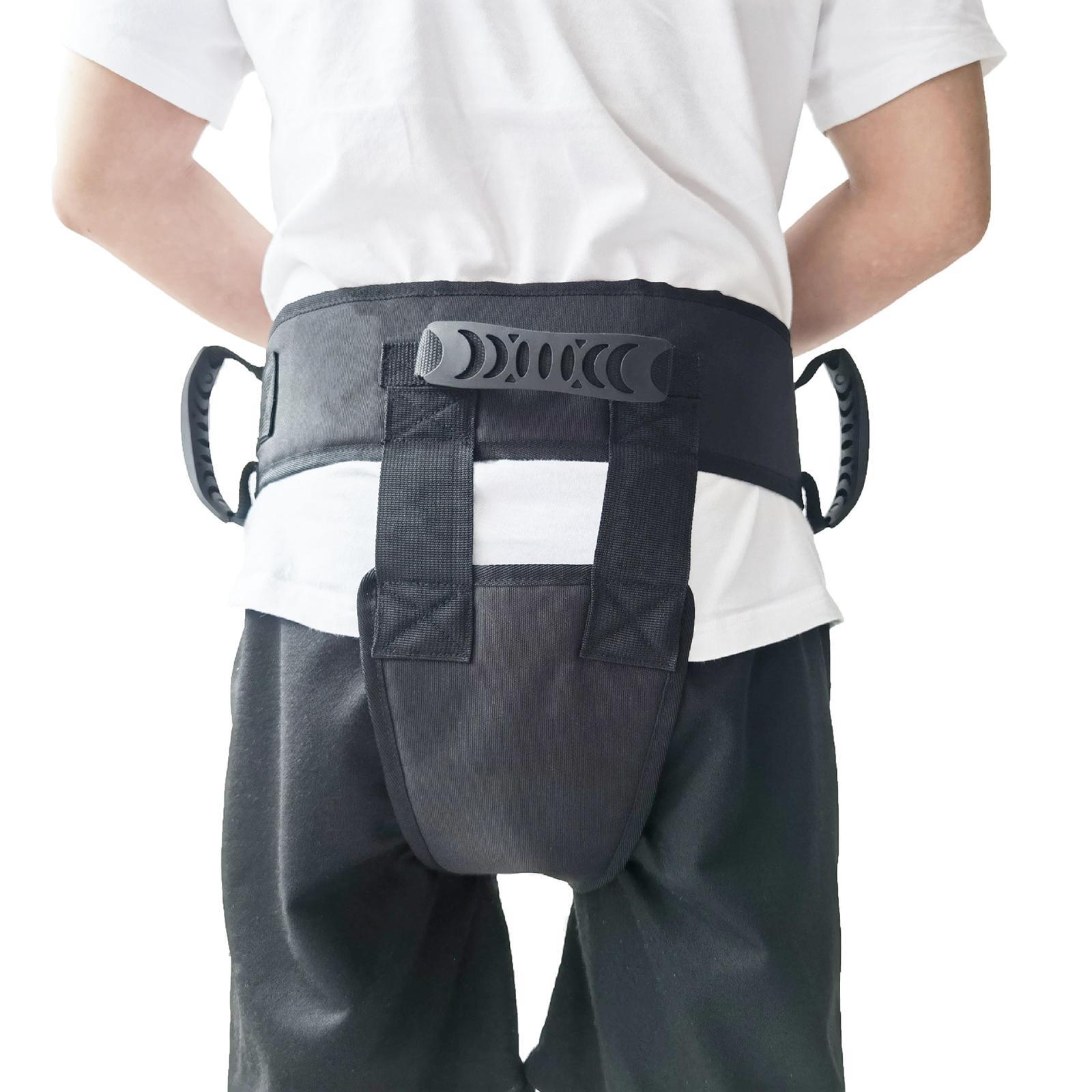 Transfer Care Belt Auxiliary Strap Walking Training Standing Breathable Long Strap Gait Belt for Patient Elderly Bedridden Band Black