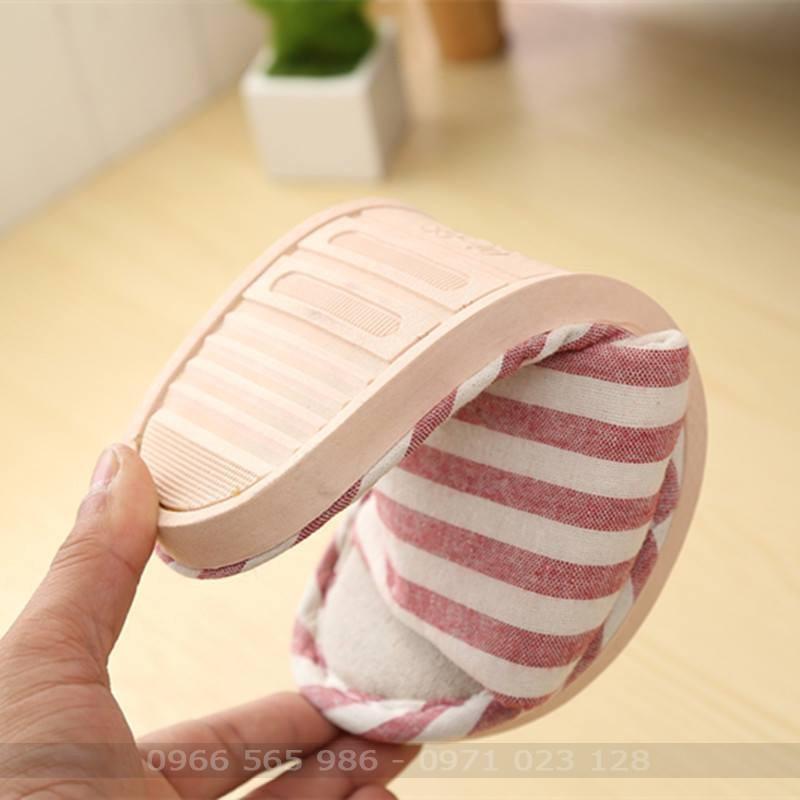 Dép hở mũi kẻ ngang cao cấp - đế cao su, dép đi trong nhà, dép thời trang, dép nữ, dép nam