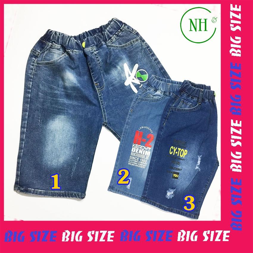 Quần short jean bé trai từ 20kg đến gần 40kg, quần cho bé lưng thun, jean co giãn - NH KIDS SHOP