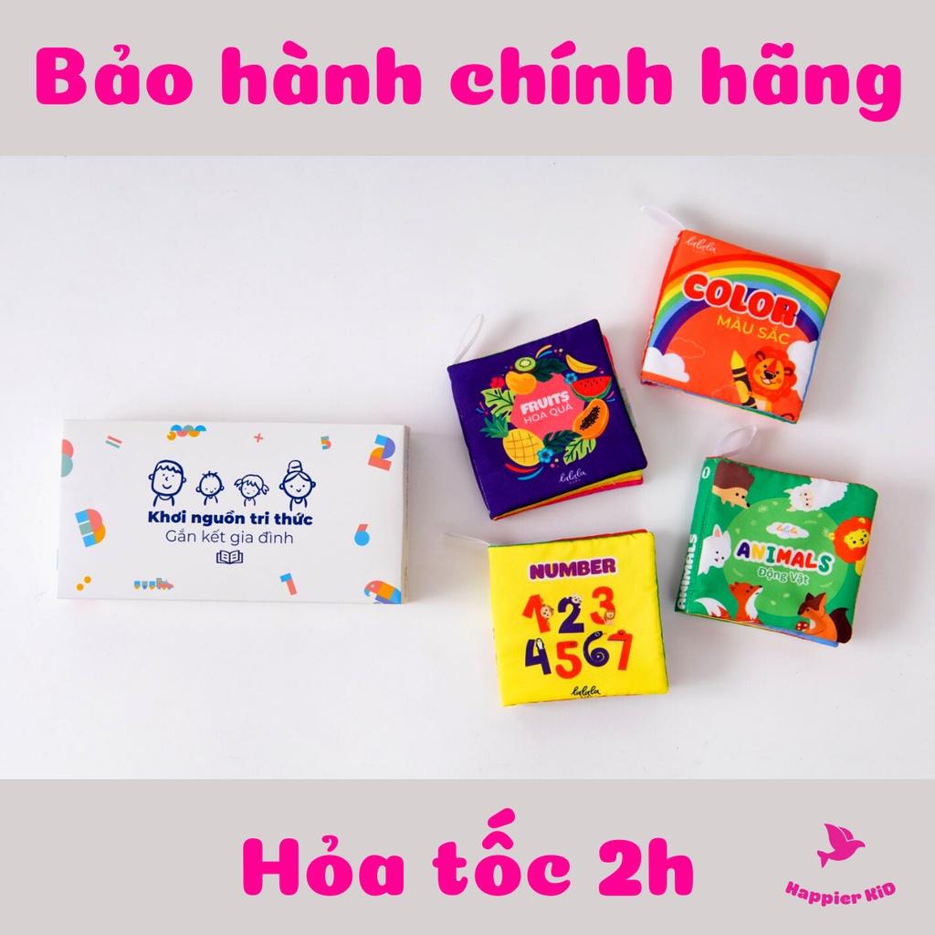 Bộ 4 sách vải cao cấp song ngữ Lalala baby - Con số, Trái cây, Màu sắc, Động vật