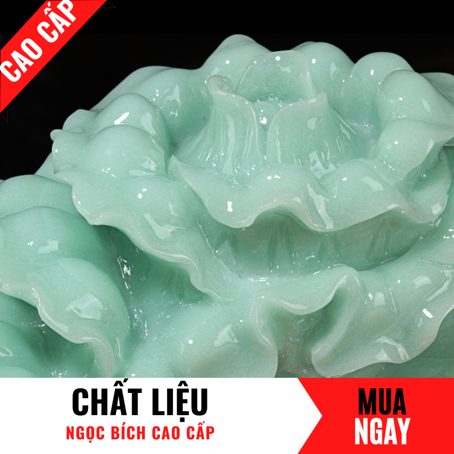 Bắp Cải Trang Trí Phong Thủy Bằng Đá Băng Ngọc Cao 28cm