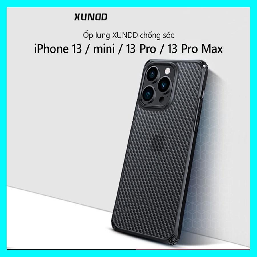 Ốp lưng vân Carbon chống sốc dành cho iPhone 13/13 Pro/13 Pro Max, 12/12 Pro/12 Pro Max, 11 Pro Max chính hãng XUNDD bảo vệcamera- Hàng nhập khẩu