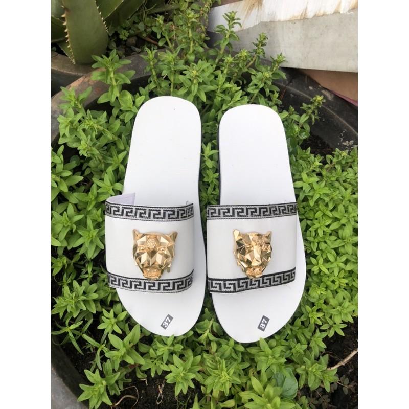 Sandal dongnai dép quai ngang nam và nữ ( đế trắng quai trắng phối dù ) size từ 35 nữ đến 43 nam