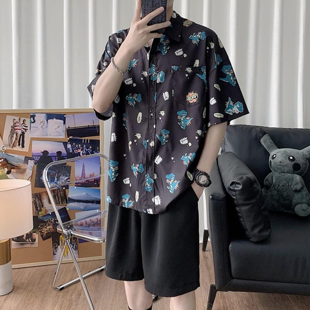 Áo sơ mi nam nữ in hình KHỦNG LONG CON cực hot