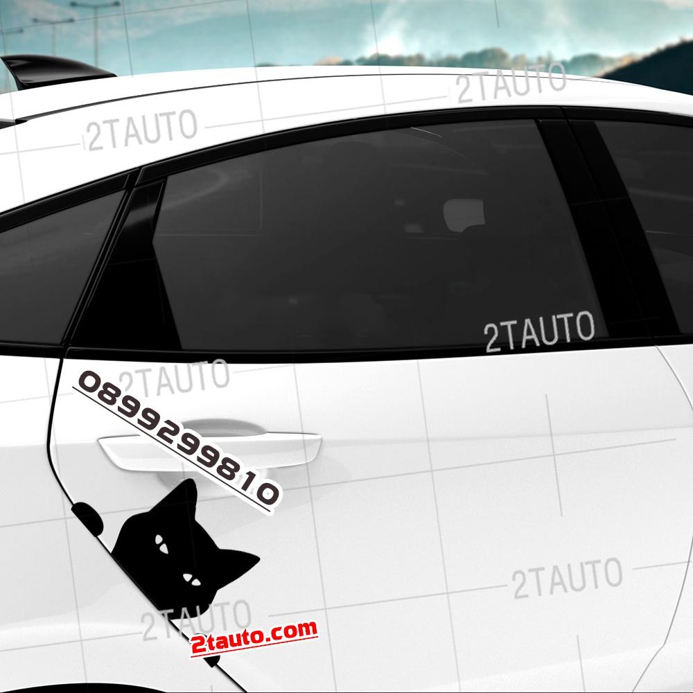 Tem decal HÌNH CON MÈO dán xe nhiều kích thước, chống thấm nước, logo CHÚ MÈO dán trang trí ô tô xe hơi - MẪU 4