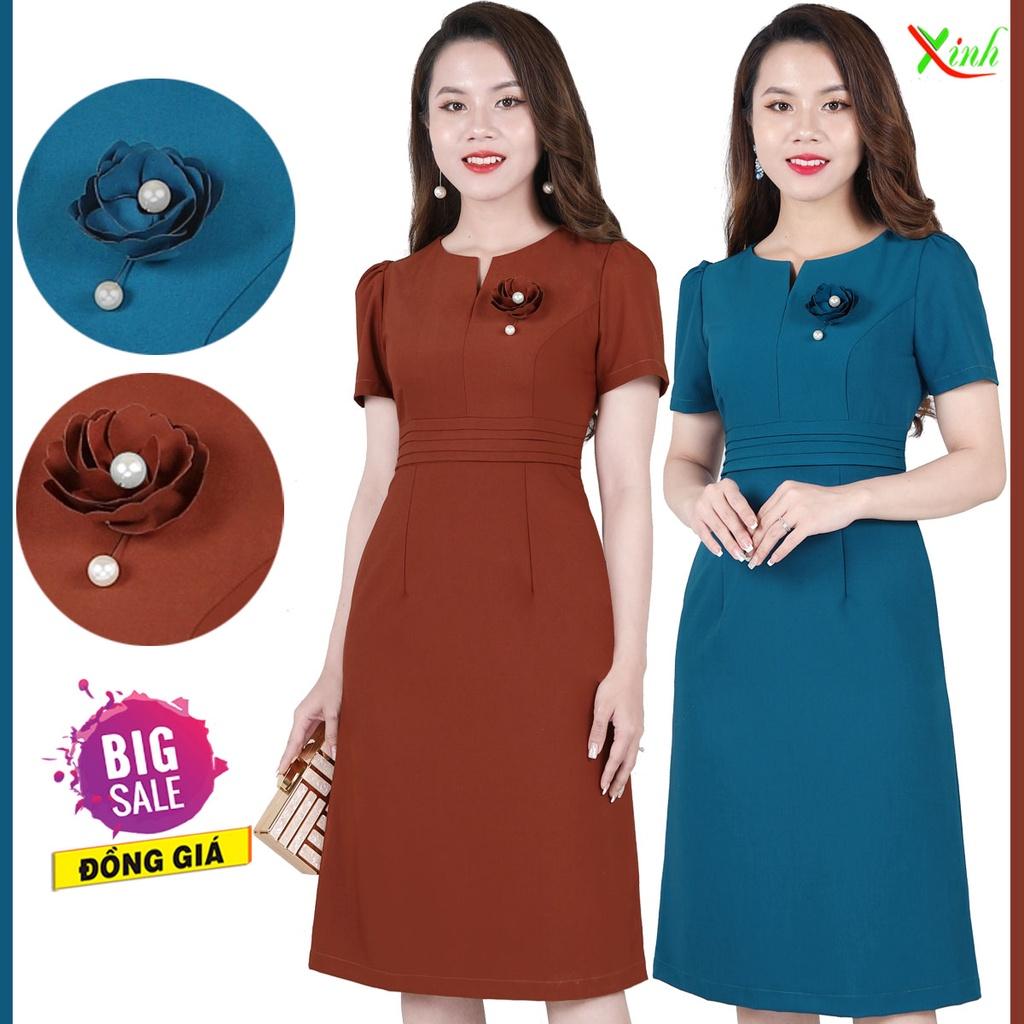 Đầm Suông Kết Hoa Ngọc Trai Cao Cấp DL819-820
