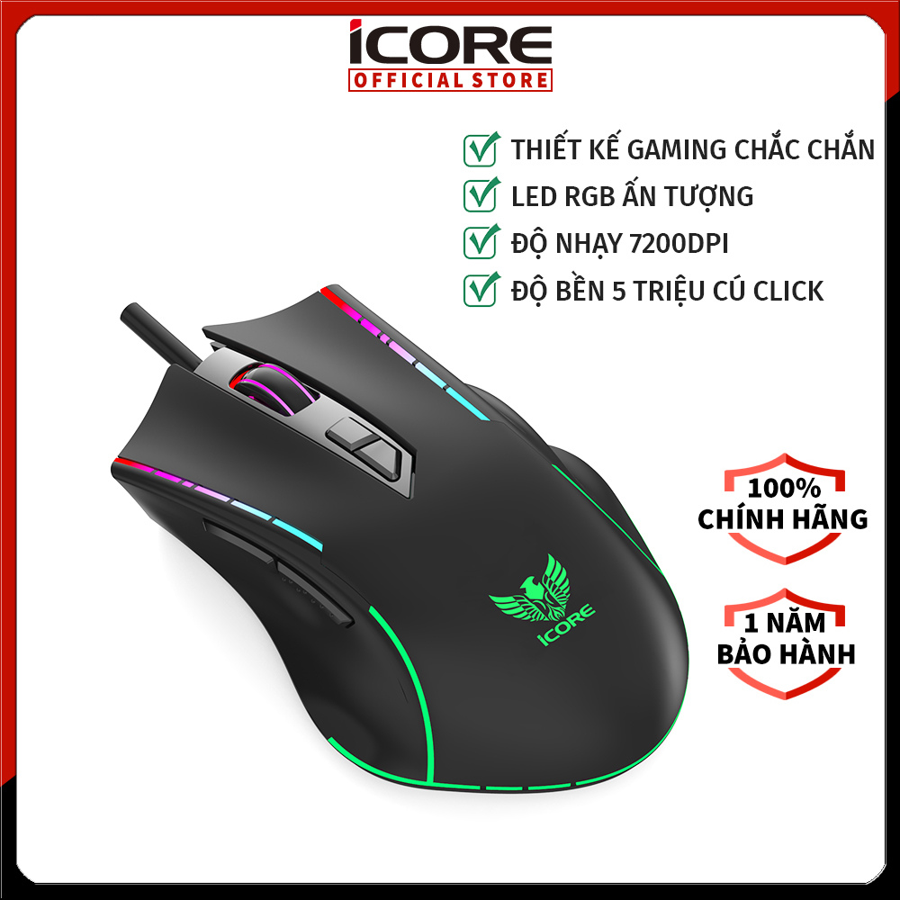 Chuột Gaming ICORE GM03 - Hàng Chính Hãng