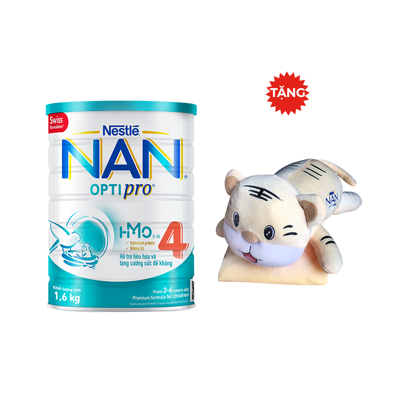 Sữa Bột Nestlé NAN OPTIPRO HM-O 4 1.6kg - Tặng Bộ Gối Mền Con Cọp