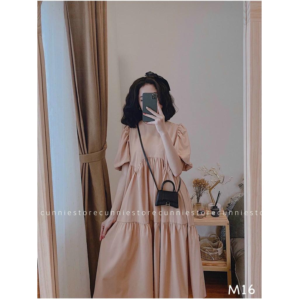 Váy bầu,đầm bầu công sở thiết kế dáng suông chất lụa hàn châu freesize tới 70kg