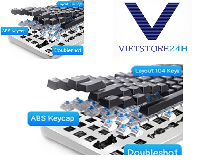 Bộ Keycap Layout 104 Keys Black