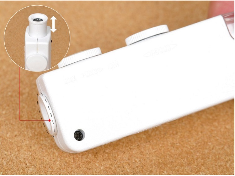 Kính Lúp Có Đèn 160-200X Thiết Kế Nhỏ Gọn, Hỗ Trợ Đèn Led Chiếu Sáng Để Soi Mẫu