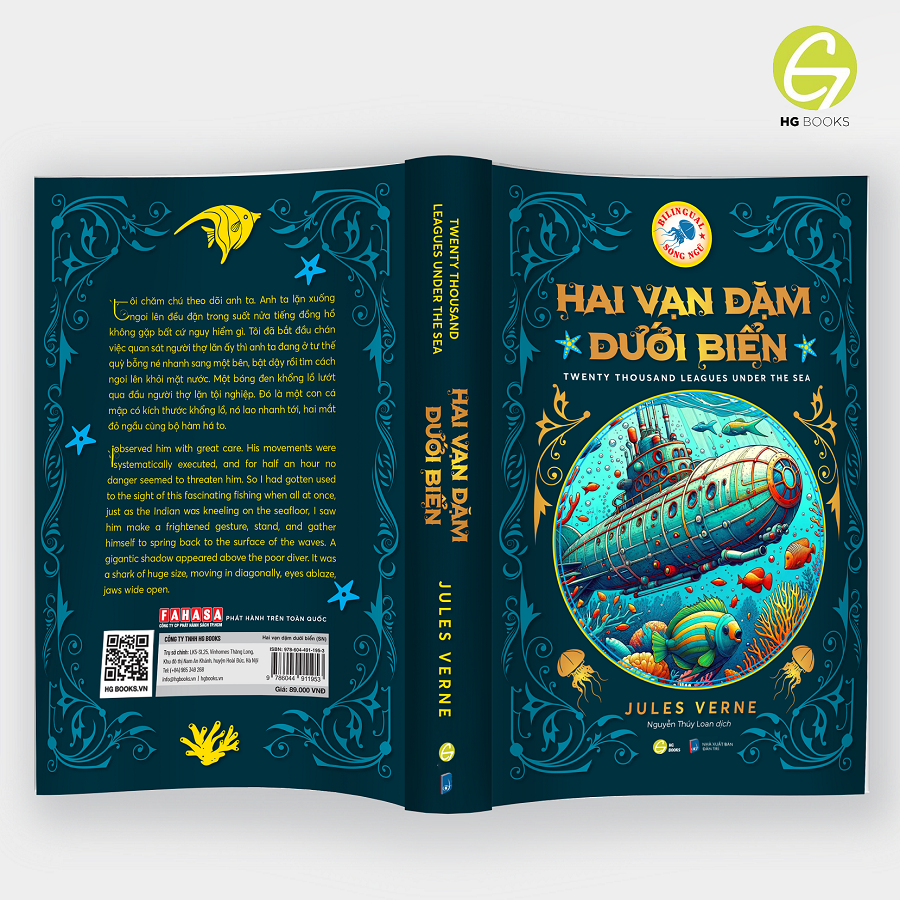 Hai vạn dặm dưới biển - Sách song ngữ kinh điển, có note từ vựng, tặng kèm file nghe - HG Books