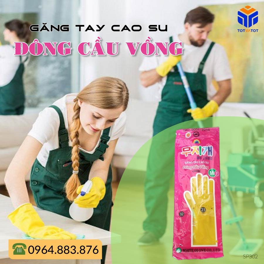 Găng tay cao su dài 32cm hiệu Đông Cầu Vồng