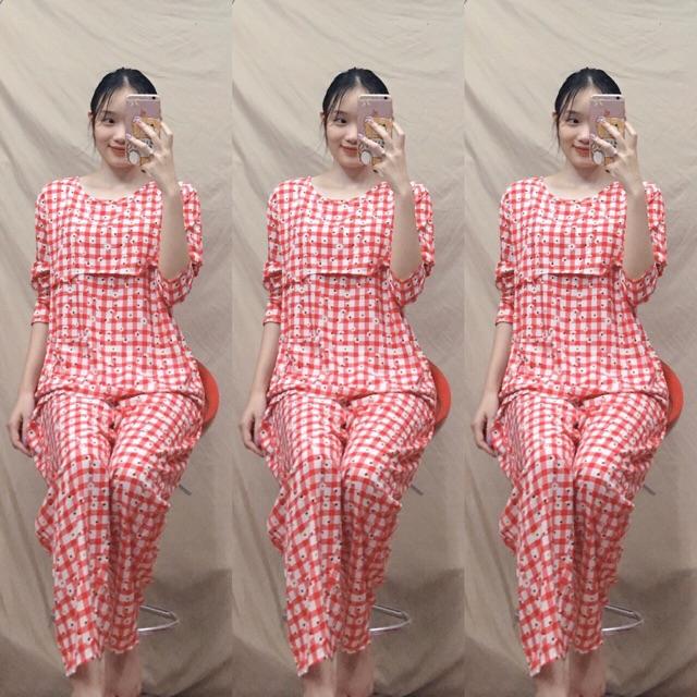 Bộ đồ sau sinh lanh chất mát có lật ti