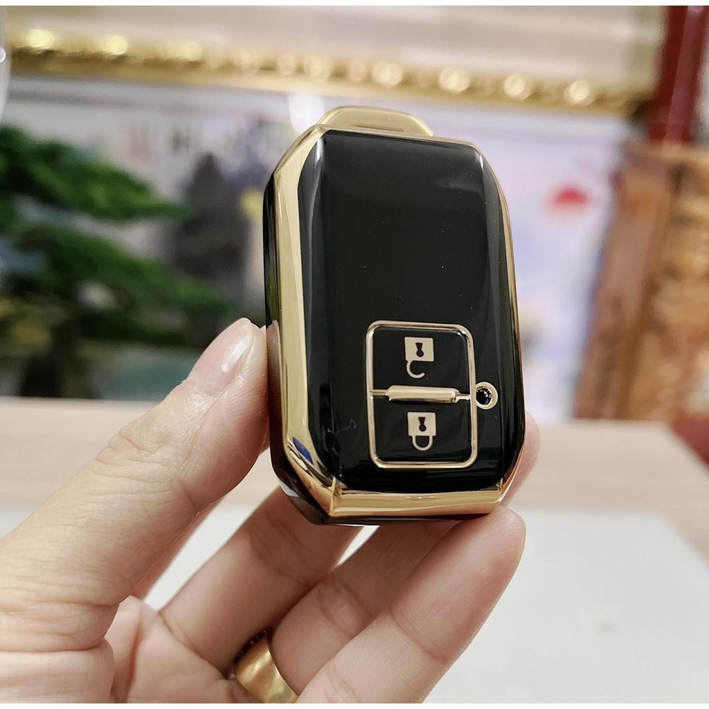 Móc khóa kèm ốp bảo vệ chìa khóa xe Suzuki XL7 nhựa mềm TPU tráng gương.